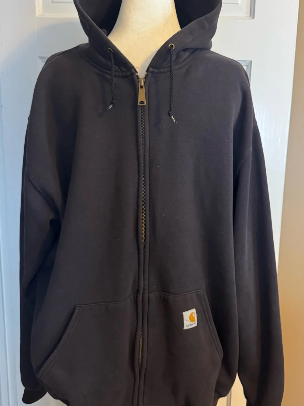 Carhartt Black Zip-Up mid weight hoodie XL no stains no holes - Picture 1 of 8